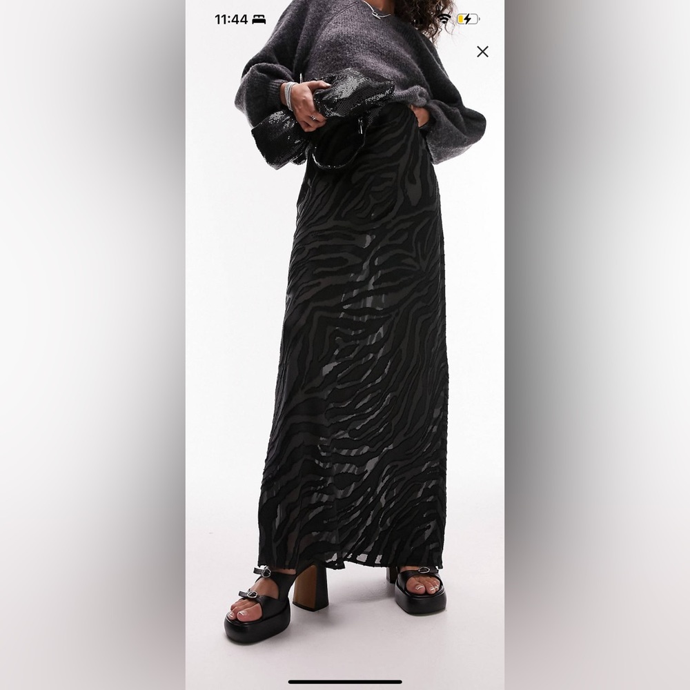 Top shop zebra sheer maxi skirt